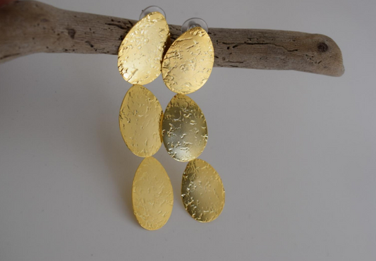 Hydor Greek hammered earrings – 18K gold or silver plated,rose gold,