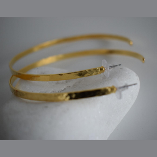 Hecate Earrings – Greek Hammered Jewelry – 18K Gold or Silver Plated