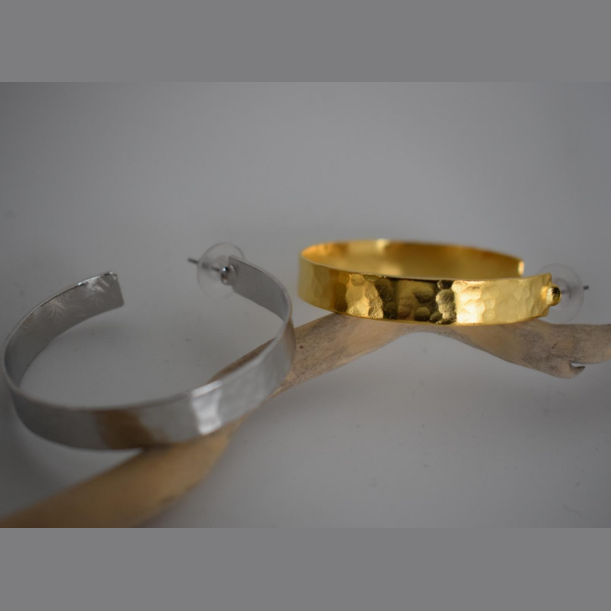 Athena Earrings – Greek Hammered Jewelry – 18K Gold or Silver Plated