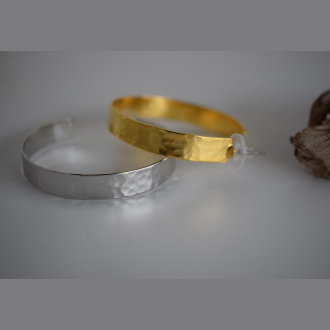 Athena Earrings – Greek Hammered Jewelry – 18K Gold or Silver Plated