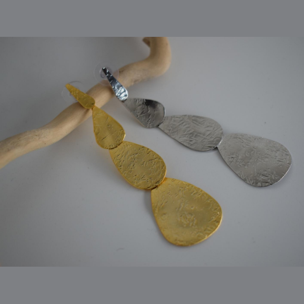 Theano Earrings – Greek Hammered Jewelry – 18K Gold or Silver Plated