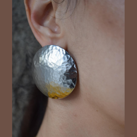 Helios earrings – Greek hammered jewelry – 18K gold or silver plated