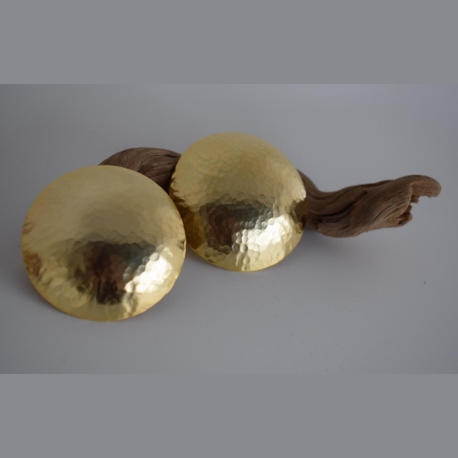 Helios earrings – Greek hammered jewelry – 18K gold or silver plated