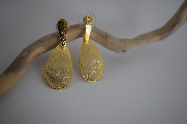 Iphigenia Earrings – Greek Hammered Jewelry – 18K Gold or Silver