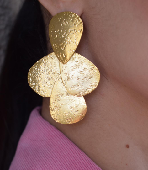 Calypso Earrings – Greek Hammered Jewelry – 18K Gold or Silver Plated