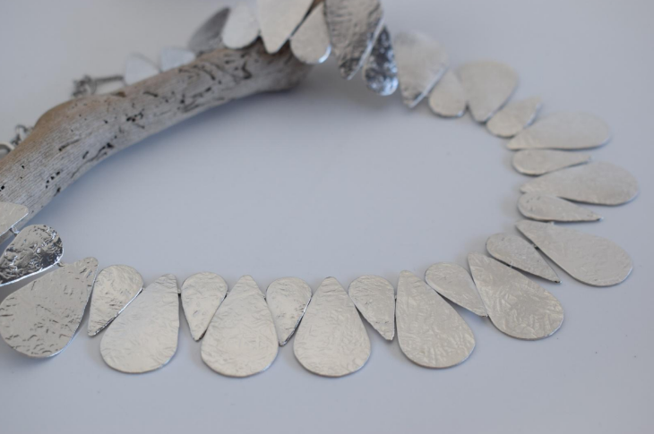 Iphigenia necklace, hammered teardrop design, Greek hammered jewelry, available in 18K gold plated, silver plated, or rose gold plated