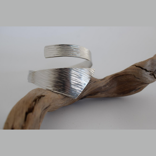 Dory Bracelet – Greek hammered jewelry – 18K gold or silver plated – asymmetrical cuff with hammered texture