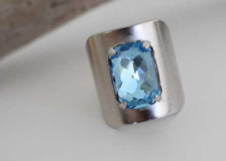 Electra Ring With Crystal â Greek Hammered Jewelry â Available in 18K Gold, Silver, and Rose Gold Plated. Handcrafted, hypoallergenic, inspired by ancient Greek brilliance.