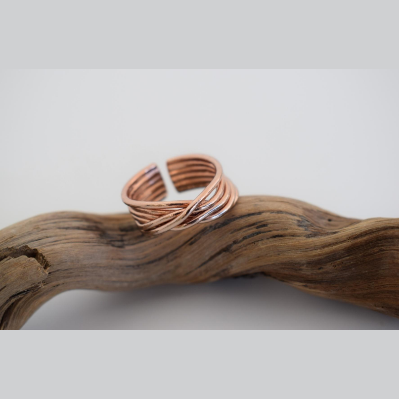 Desmos Ring – Greek Hammered Jewelry – 18K Gold or Silver Plated - N1550 - CF fashion