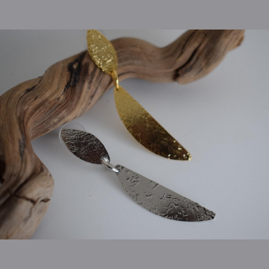 Iris Earrings – Greek Hammered Jewelry – 18K Gold or Silver Plated