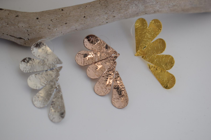 Achivada Earrings – Greek Hammered Jewelry – 18K Gold or Silver Plated