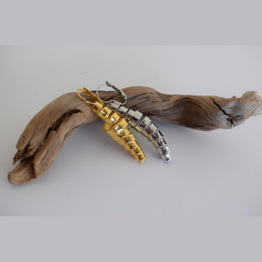 Ostreon Earrings – Handmade Greek Hammered Jewelry – 18K Gold or Silver Plated - N1586 - CF fashion