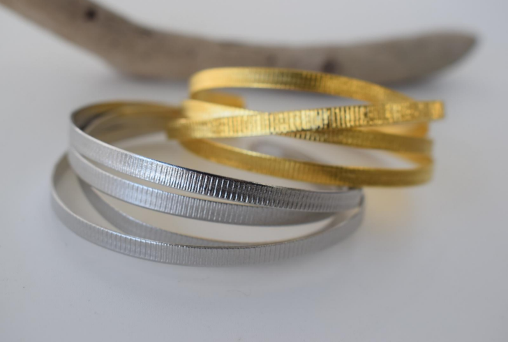 Heliara Bracelet – Greek Hammered Jewelry – 18K Gold, Silver and Rose Gold Plated – Handmade hammered spiral bracelet with elegant Greek design.