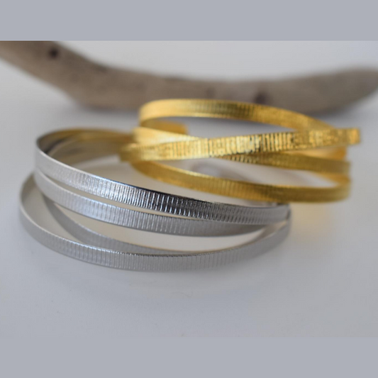 Heliara Bracelet – Greek Hammered Jewelry – 18K Gold, Silver and Rose Gold Plated – Handmade hammered spiral bracelet with elegant Greek design.