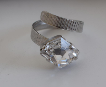 Heliara Ring – Greek Hammered Jewelry – Available in 18K Gold, Silver, and Rose Gold Plated With Crystal. Adjustable, hypoallergenic, handcrafted, inspired by Ancient Greece.