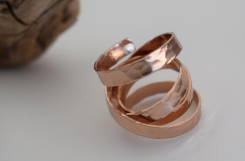 Anemi Ring – Greek hammered jewelry – 18K gold or silver plated – spiral hammered design ring