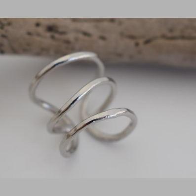 Oceanis Ring – Greek Hammered Jewelry – Available in 18K Gold, Silver, and Rose Gold Plated. Handcrafted spiral design inspired by the Oceanids of ancient Greek mythology.