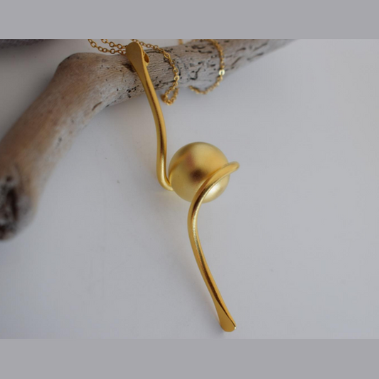 Sphairidio necklace – Greek hammered jewelry – 18K gold or silver plated – spherical pendant,rose gold