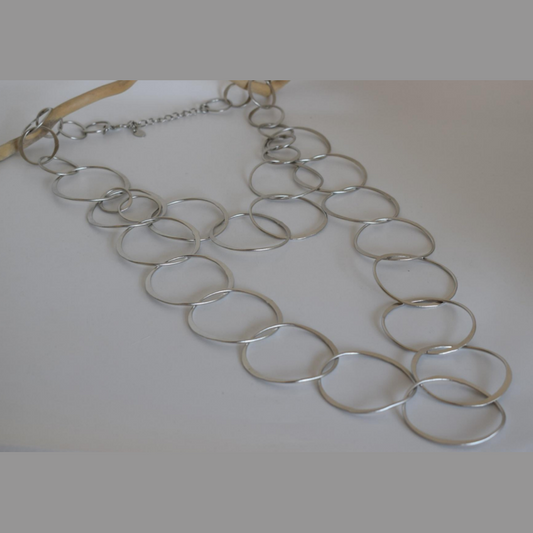 Handcrafted Kyklos necklace, Greek hammered jewelry, 18K gold or silver plated, ancient Greek inspired circles