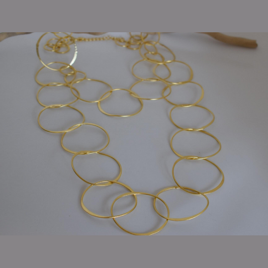 Handcrafted Kyklos necklace, Greek hammered jewelry, 18K gold or silver plated, ancient Greek inspired circles
