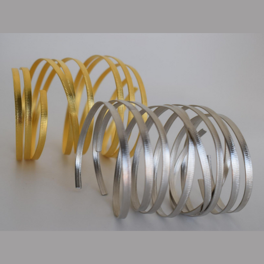 Aetheras Bracelet – Greek Hammered Jewelry – 18K Gold or Silver Plated – Multi-Spiral Cuff Design