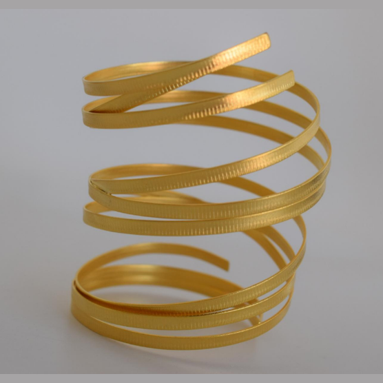 Aetheras Bracelet – Greek Hammered Jewelry – 18K Gold or Silver Plated – Multi-Spiral Cuff Design