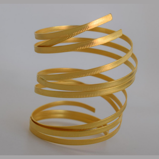 Aetheras Bracelet – Greek Hammered Jewelry – 18K Gold or Silver Plated – Multi-Spiral Cuff Design