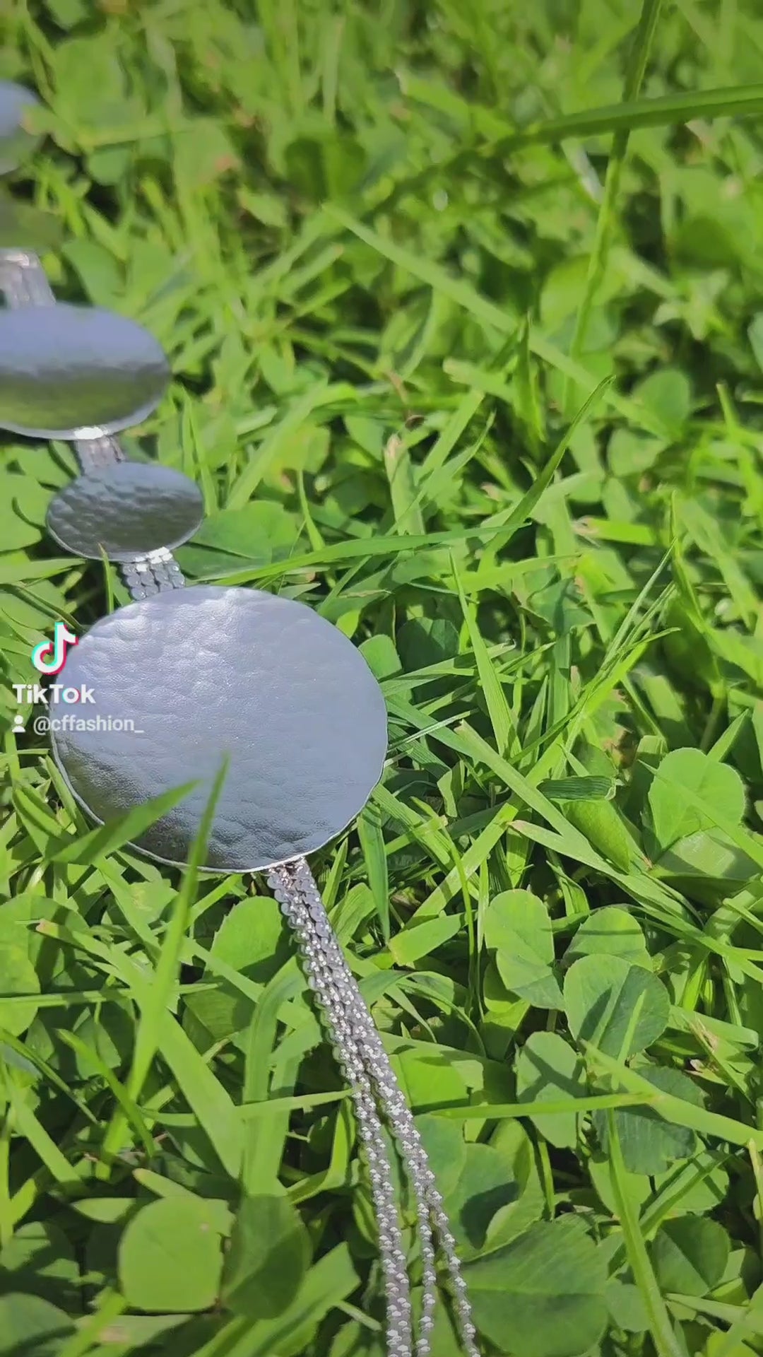 Rhea necklace – Greek hammered jewelry in 18K gold plated, 18K silver plated, and rose gold plated. Handcrafted necklace with hammered circular discs symbolizing the eternal cycle of life.