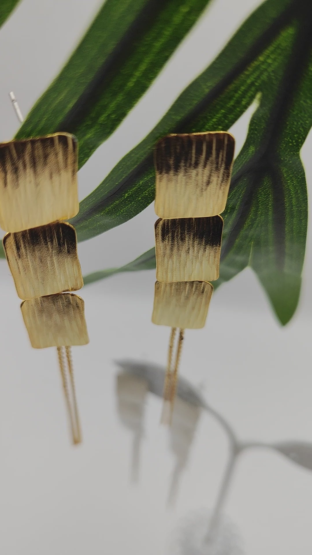 Danae earrings – Greek hammered jewelry – 18K gold or silver plated