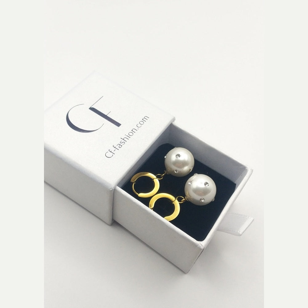 Pearl Drop Stainless Steel Earrings