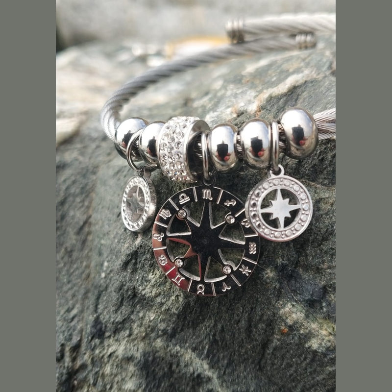 Stainless Steel Zodiac Charm Bracelet