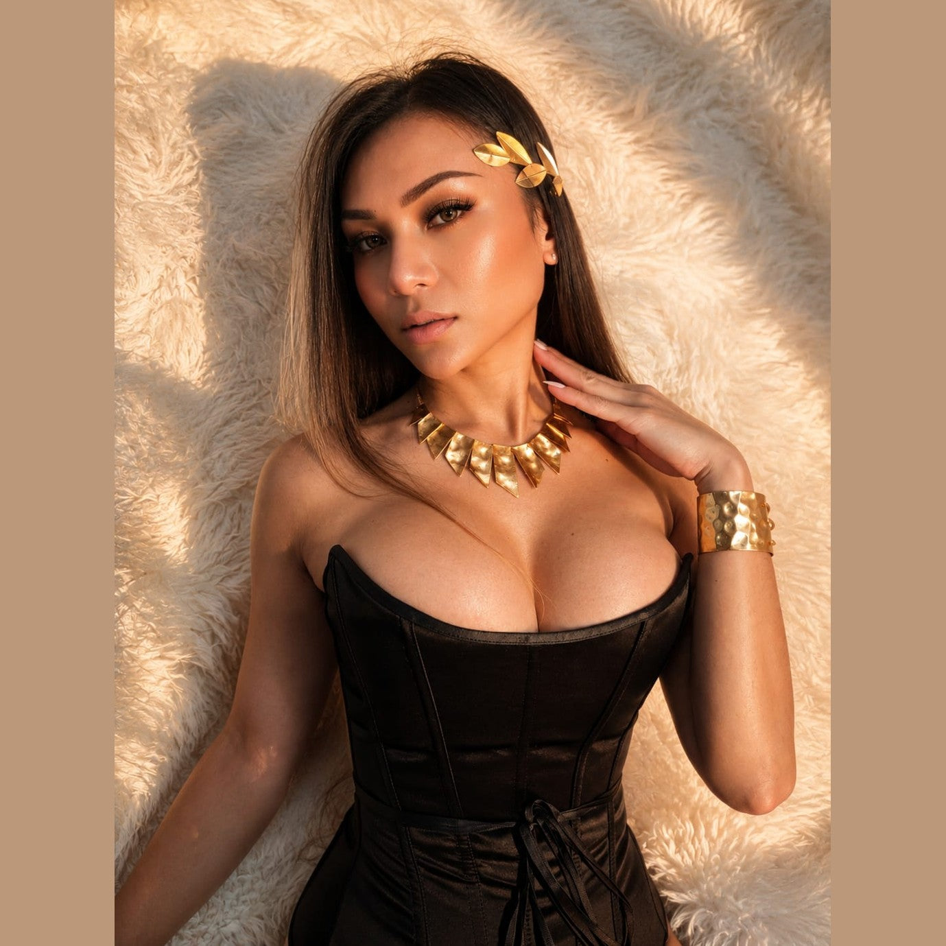 Kion Necklace – Handmade Greek Hammered Jewelry – 18K Gold or Silver Plated - N1493 - CF fashion