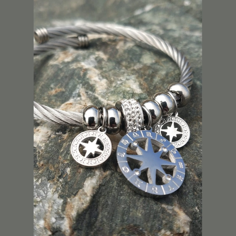 Stainless Steel Zodiac Charm Bracelet