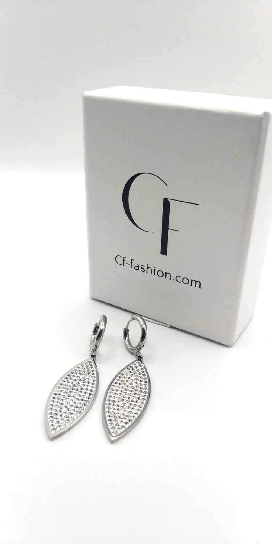 Crystal Marquise Stainless Steel Dangle Earrings