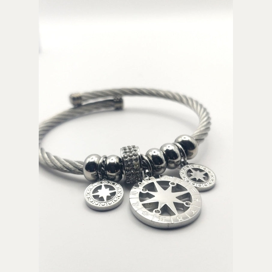 Stainless Steel Zodiac Charm Bracelet