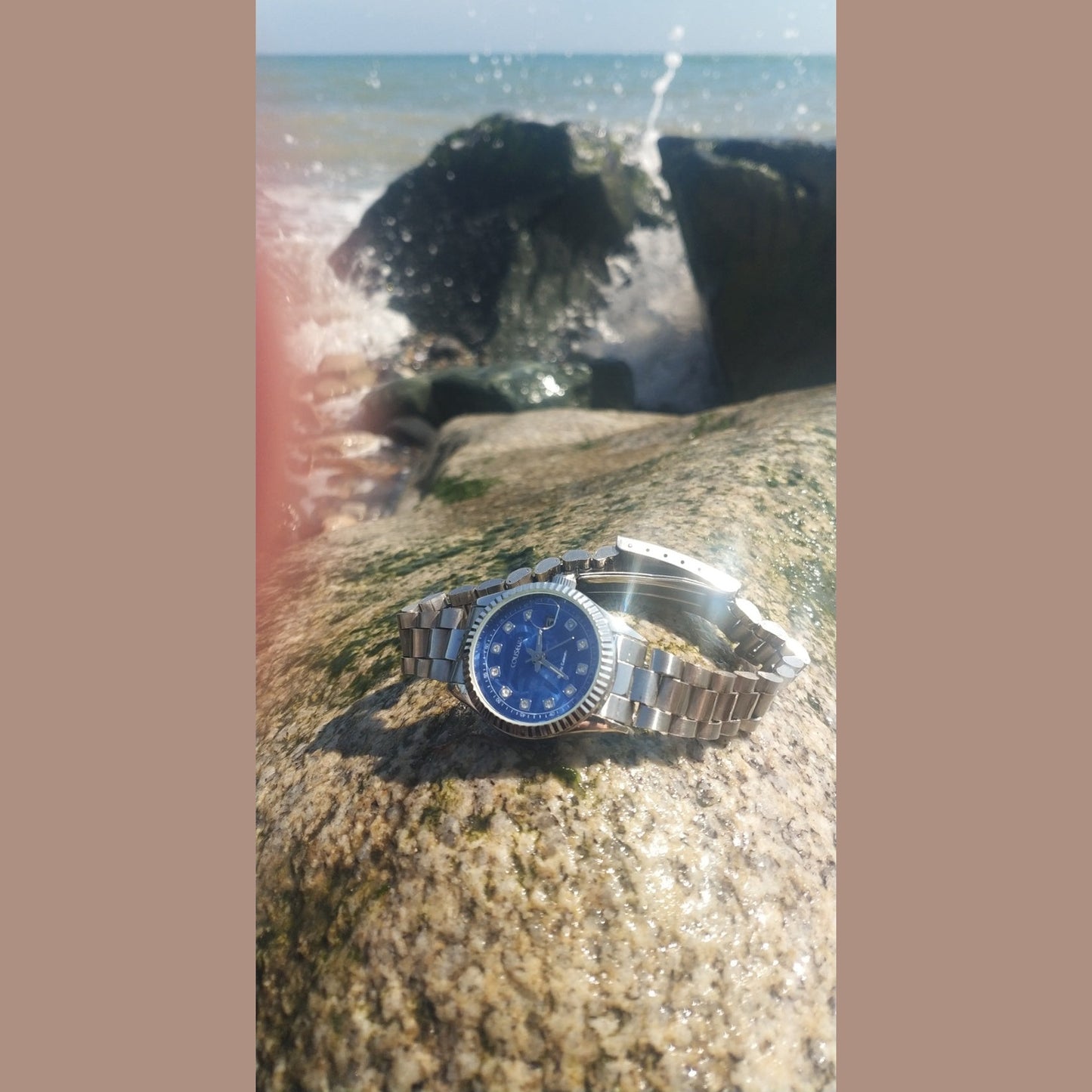 Women’s Elegant Deep Blue Dial Stainless Steel Watch With Crystals - CFW 9 - CF fashion