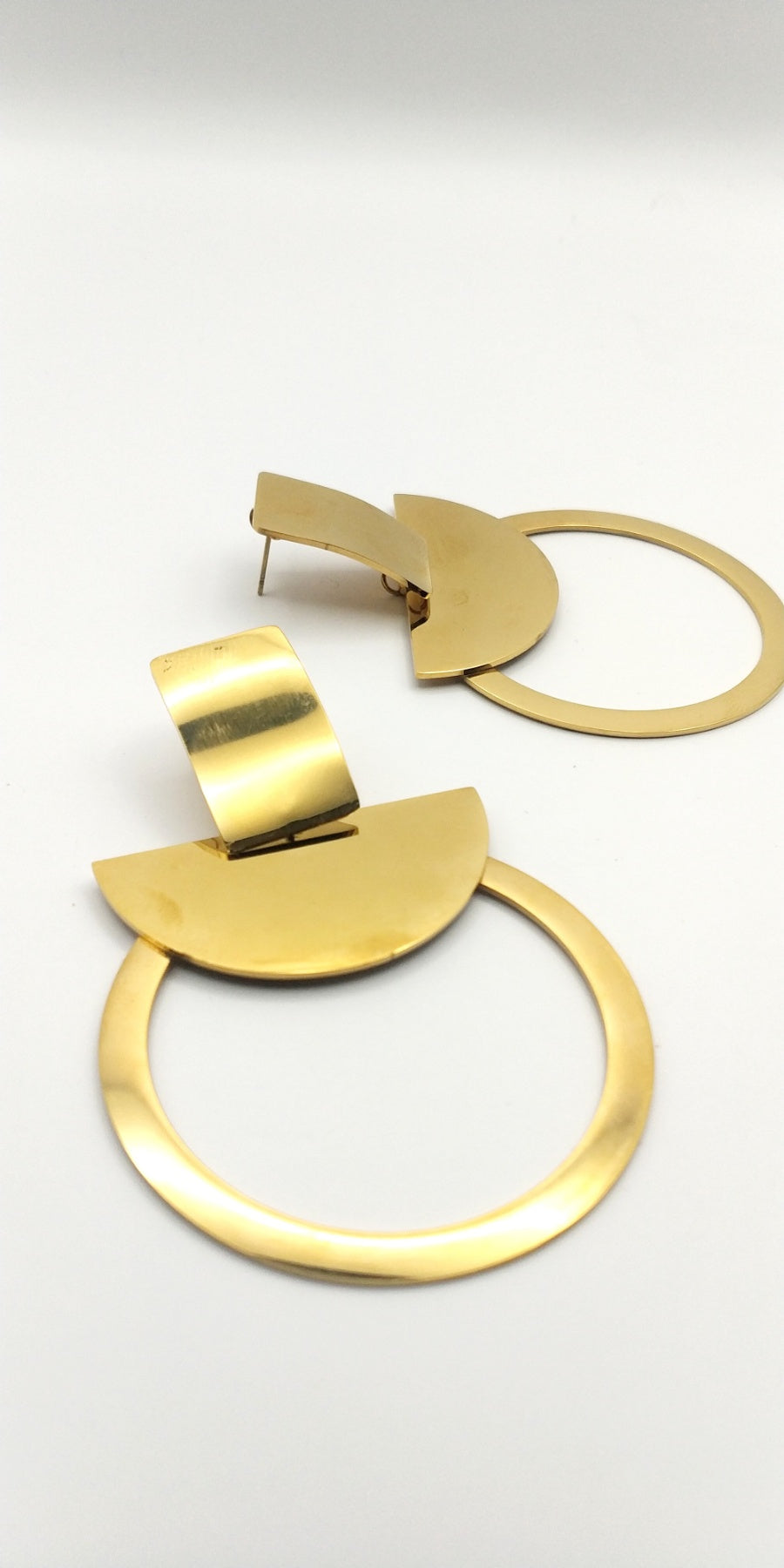 Sculptural Gold Stainless Steel Statement Earrings
