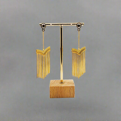 Elegant Fringe Drop Stainless Steel Earrings – Graceful Movement & Style 
