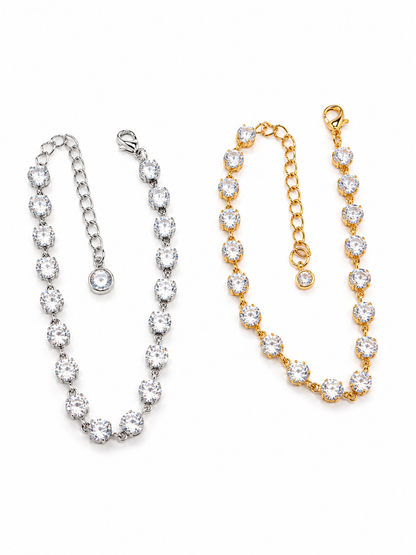 CF Aura Tennis Bracelet  Stainless Steel & Zircon | Gold & Silver