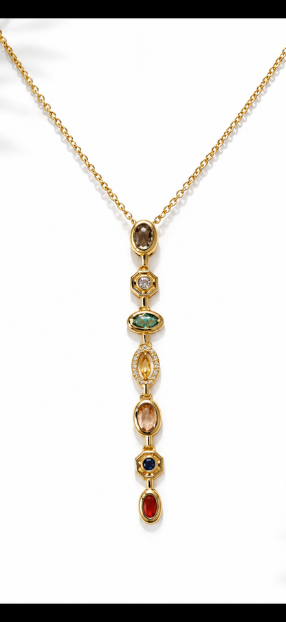 Colorful Zirconia Pendant Necklace