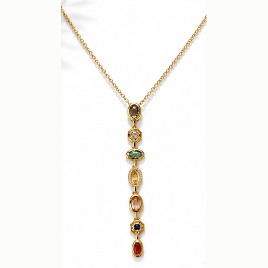 Colorful Zirconia Pendant Necklace
