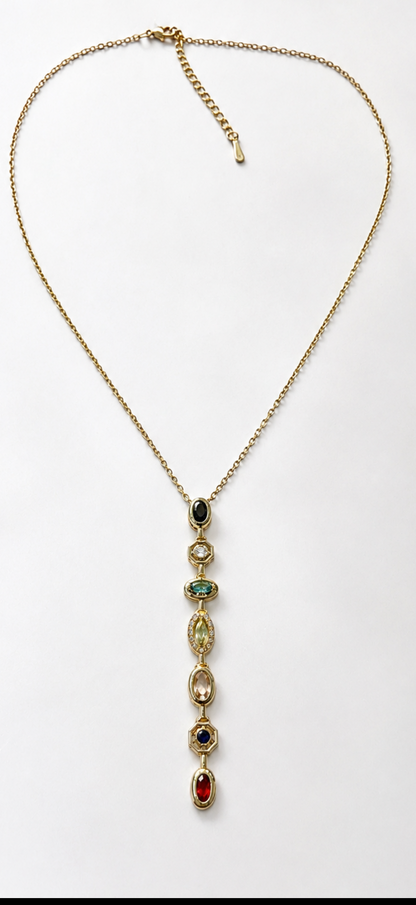 Colorful Zirconia Pendant Necklace