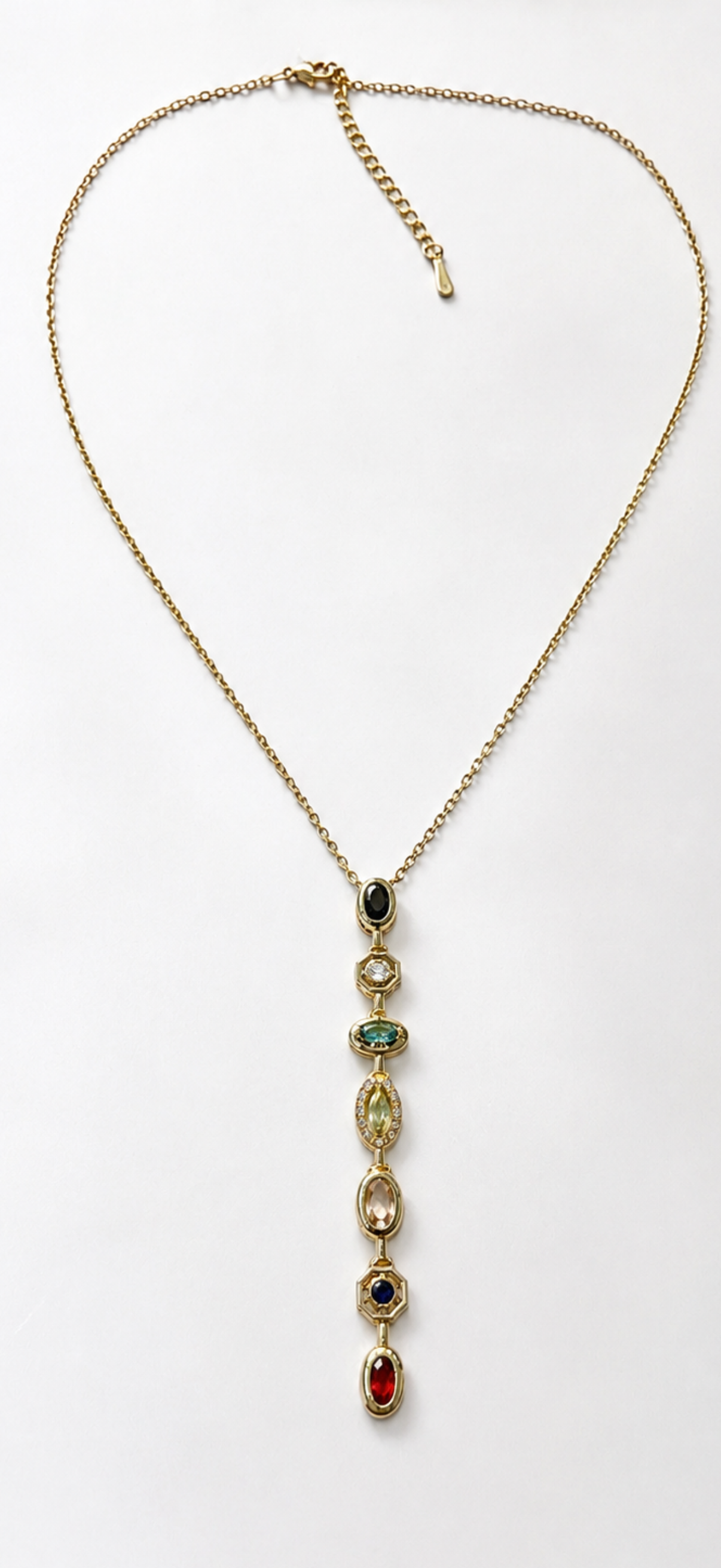 Colorful Zirconia Pendant Necklace