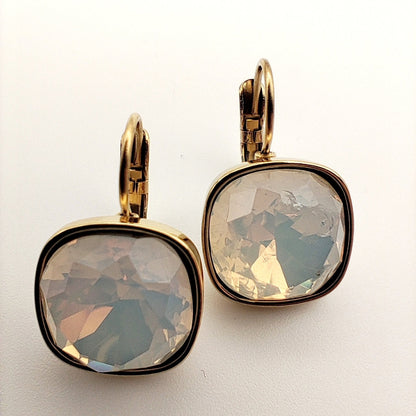 Hypoallergenic Stainless Steel Crystal Earrings ice white