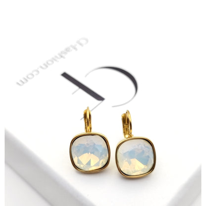 Hypoallergenic Stainless Steel Crystal Earrings ice white