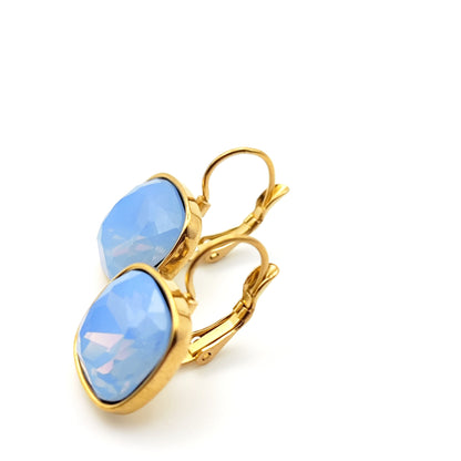 Hypoallergenic Stainless Steel Crystal Earrings ice light blue