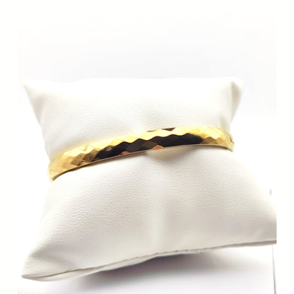 Hammered Stainless Steel Cuff Bracelet – Gold, Silver & Rose Gold - SSB 728 - CF fashion