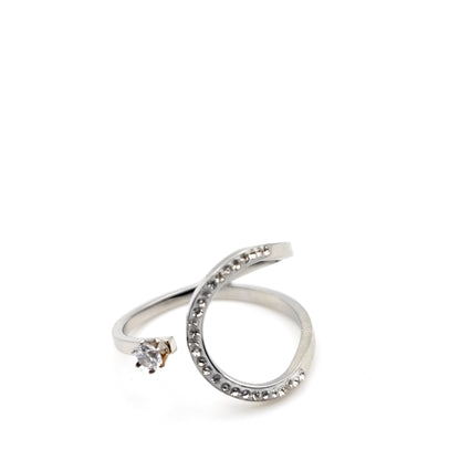 Hug Ring – Adjustable Stainless Steel Solitaire – Waterproof & Hypoallergenic