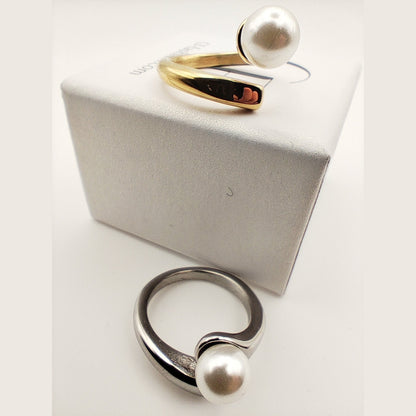 Solitaire Pearl Ring – Hypoallergenic Stainless Steel 