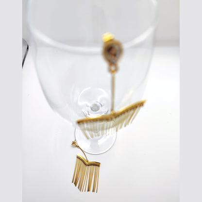 Elegant Fringe Drop Stainless Steel Earrings – Graceful Movement & Style 